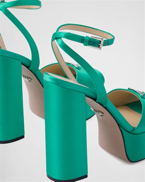 prada t strap thong sandals|Prada high heeled satin sandals.